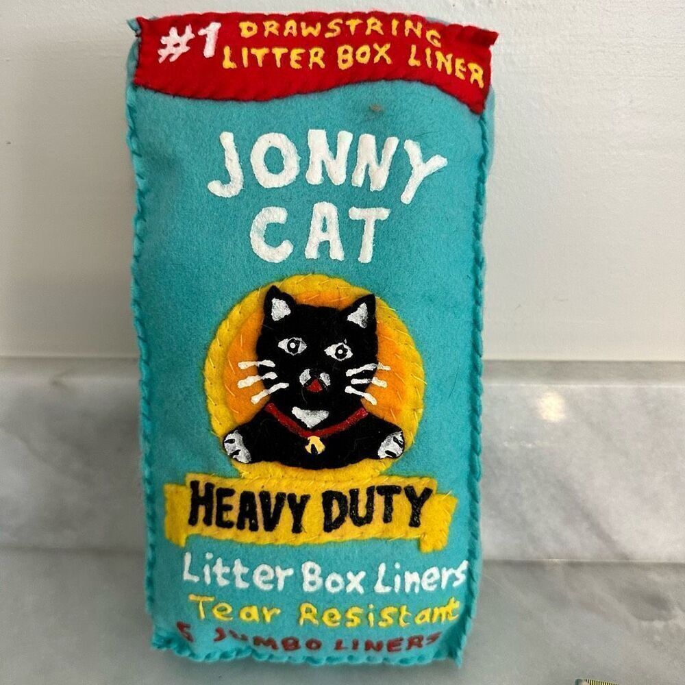 Extremely Rare Lucy Sparrow Felt Art Jonny Cat Litter Box Liner Pillow NWOT